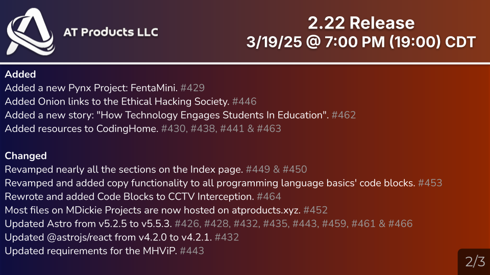 2.22 Release Slide 2