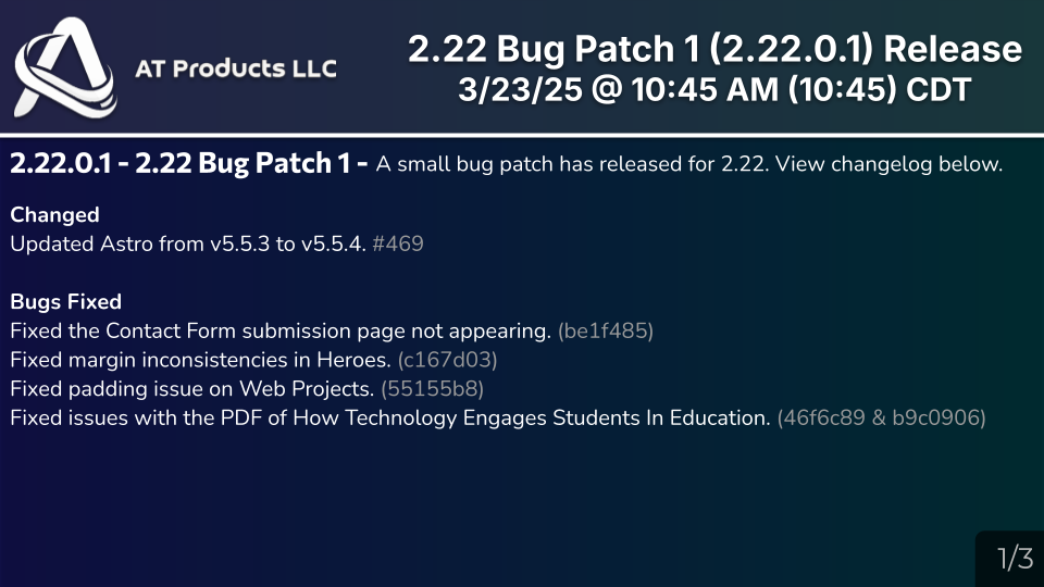2.22.0.1 Release Slide 1